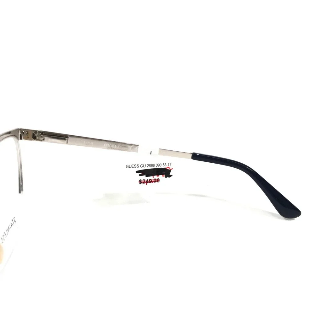 Guess Eyeglasses Frames GU 2666 090 Blue Silver Cat Eye Half Rim 53-17-135